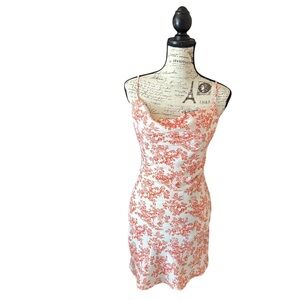 NWT Urban Outfitters Orange/Red Floral Patterned Spaghetti Strap Dress